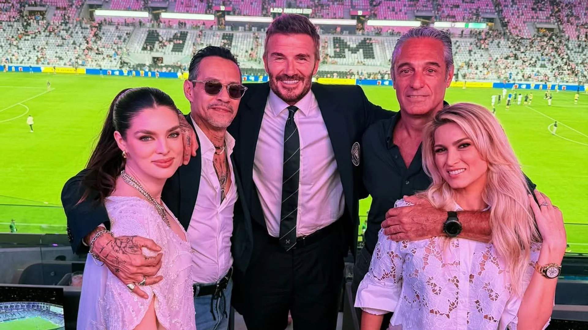 Marc Anthony and David Beckham inaugurate the NU Stadium